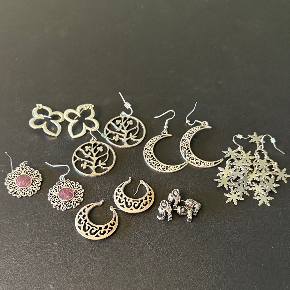 Seven Elegant Costume Silver and Gold Earring Sets